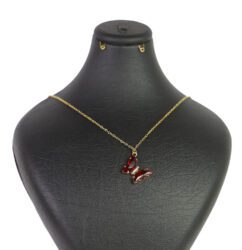 گردنبند زنانه مدل پروانه | زرشکی | گارانتی اصالت و سلامت فیزیکی کالا