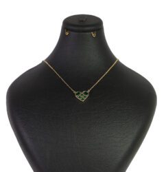 گردنبند زنانه مدل قلبی | یشمی