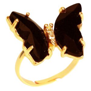 انگشتر زنانه مدل پروانه عاشق کریستالی کد BEH 11 | فری سایز | گارانتی اصالت و سلامت فیزیکی کالا
