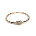 دستبند النگویی زنانه مدل قلب نگین دار | طلایی | گارانتی اصالت و سلامت فیزیکی کالا