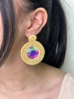 گوشواره طرح کنفی و شیشه ای