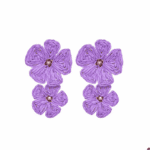 گوشواره گل حصیری بنفش